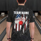Vintage American Flag Bowling Shirts, Custom Patriotic Bowling Team Jersey