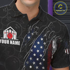 Vintage American Flag Bowling Shirts, Custom Patriotic Bowling Team Jersey