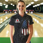 Vintage American Flag Bowling Shirts, Custom Patriotic Bowling Team Jersey