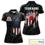 Vintage American Flag Bowling Shirts, Custom Patriotic Bowling Team Jersey