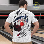 Custom Smoke Texas Flag White Bowling Shirts, Patriotic Bowling Team Jersey Polo & 1/4 Zip