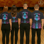 Personalized Fire Flame Neon Bowling Shirts, Funny Bowling Team Jersey Polo & 1/4 Zip