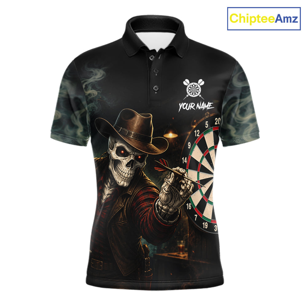 Funny Skeleton Smoke Darts Shirts Custom Darts Team Jersey, Personalized Darts Gift