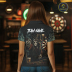 Funny Skeleton Smoke Darts Shirts Custom Darts Team Jersey, Personalized Darts Gift