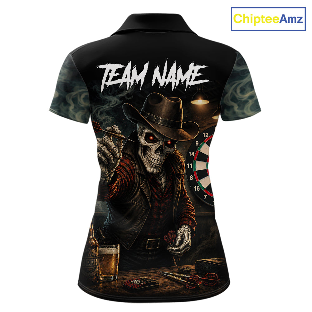 Funny Skeleton Smoke Darts Shirts Custom Darts Team Jersey, Personalized Darts Gift