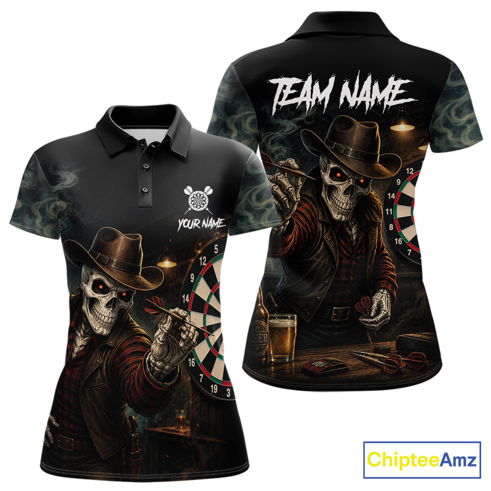 Funny Skeleton Smoke Darts Shirts Custom Darts Team Jersey, Personalized Darts Gift