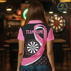 Personalized Breast Cancer Awareness Darts Shirts Custom Pink Ribbon Darts Team Jersey