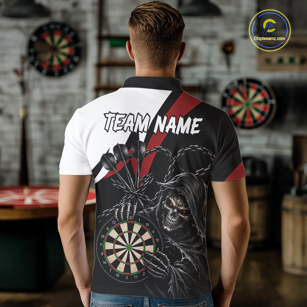 Personalized Grim Reaper Chain Darts Shirts Custom Skull Darts League Team Jersey