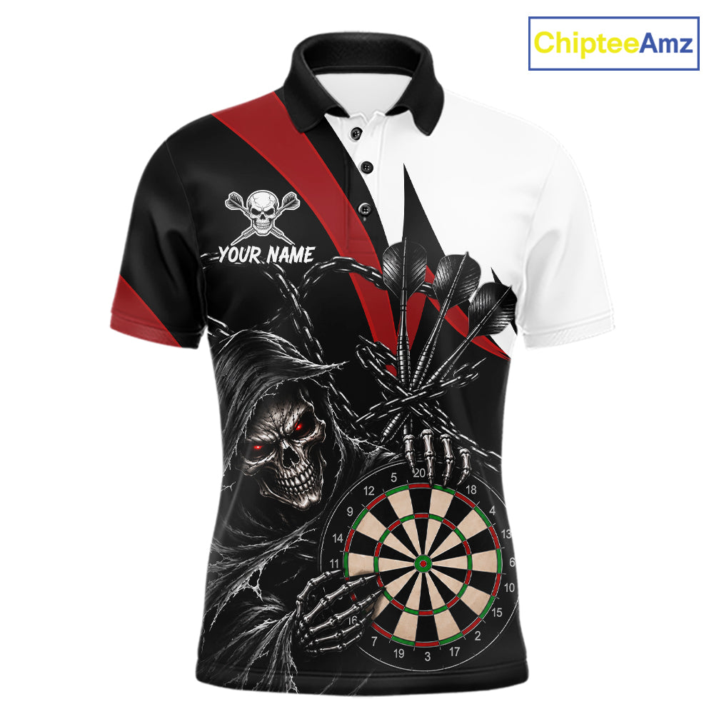 Personalized Grim Reaper Chain Darts Shirts Custom Skull Darts League Team Jersey