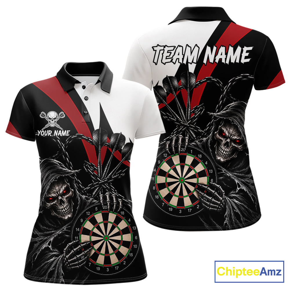 Personalized Grim Reaper Chain Darts Shirts Custom Skull Darts League Team Jersey
