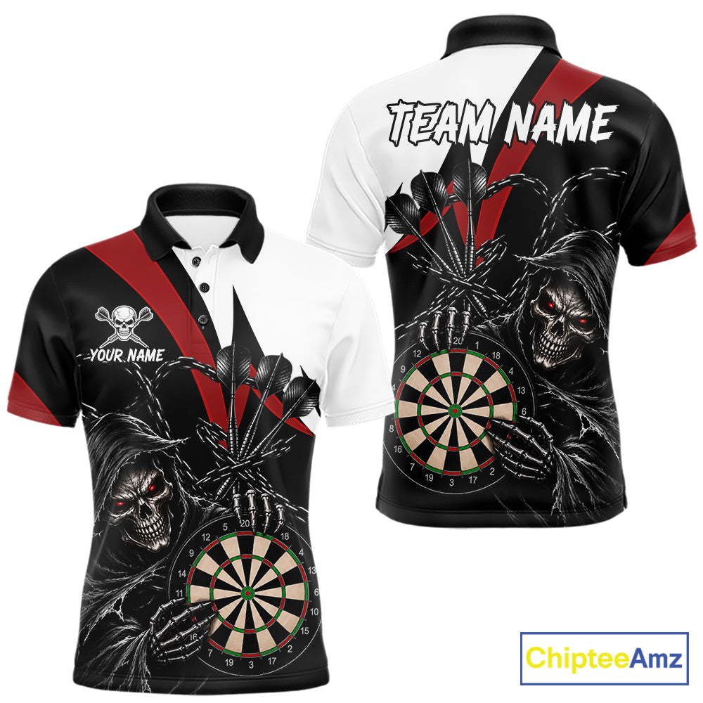 Personalized Grim Reaper Chain Darts Shirts Custom Skull Darts League Team Jersey