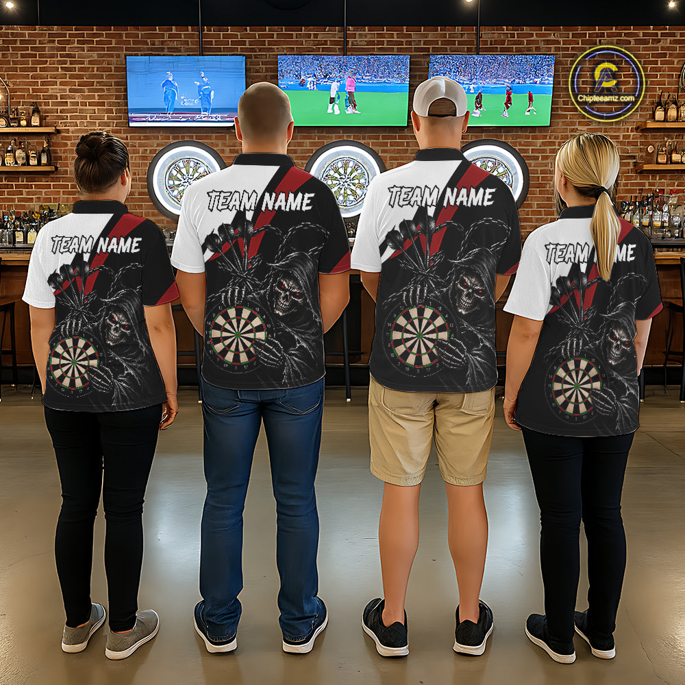 Personalized Grim Reaper Chain Darts Shirts Custom Skull Darts League Team Jersey