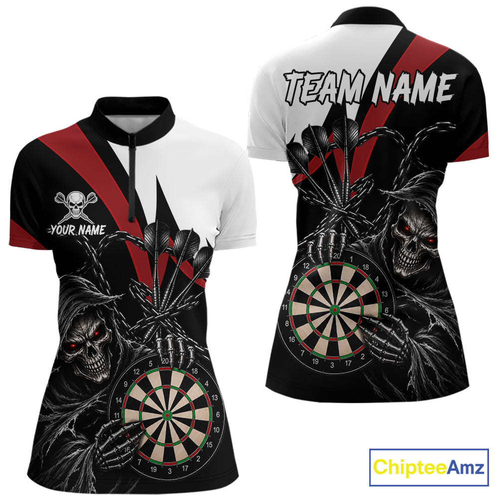 Personalized Grim Reaper Chain Darts Shirts Custom Skull Darts League Team Jersey