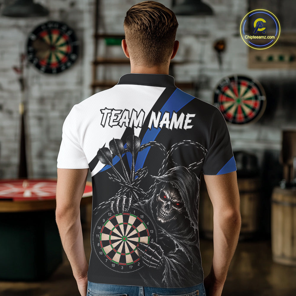 Personalized Grim Reaper Chain Darts Shirts Custom Skull Darts League Team Jersey