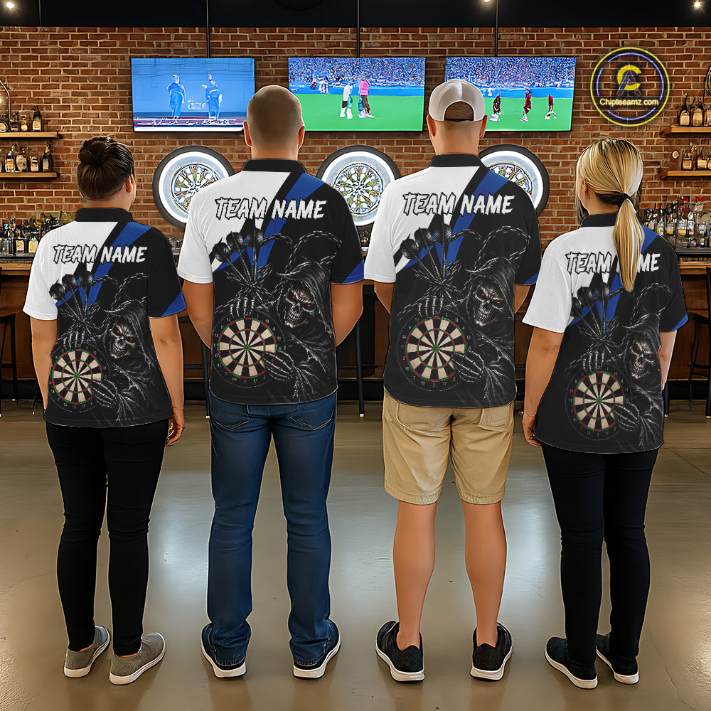 Personalized Grim Reaper Chain Darts Shirts Custom Skull Darts League Team Jersey