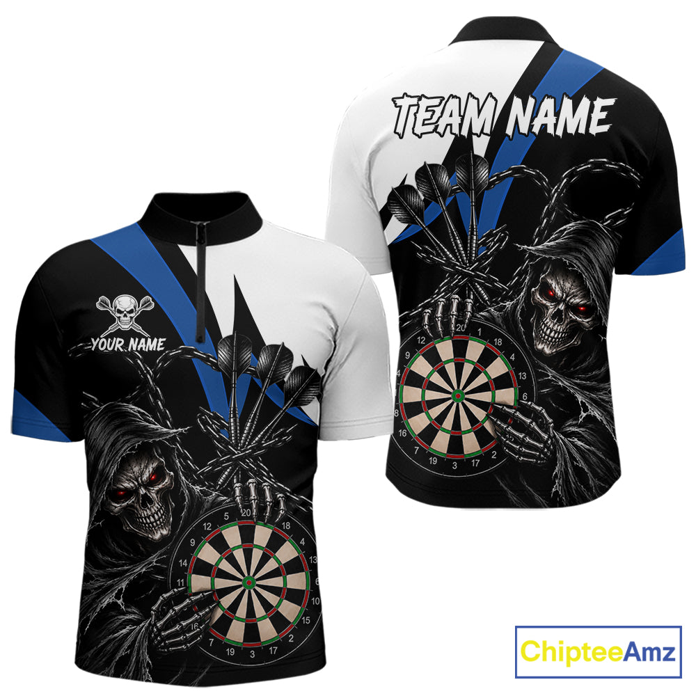 Personalized Grim Reaper Chain Darts Shirts Custom Skull Darts League Team Jersey