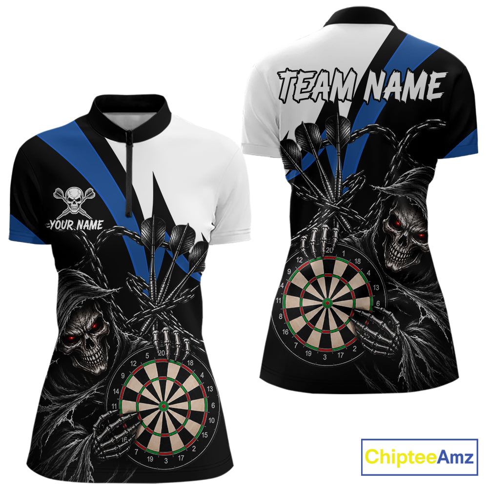 Personalized Grim Reaper Chain Darts Shirts Custom Skull Darts League Team Jersey