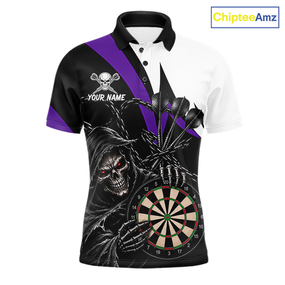 Personalized Grim Reaper Chain Darts Shirts Custom Skull Darts League Team Jersey