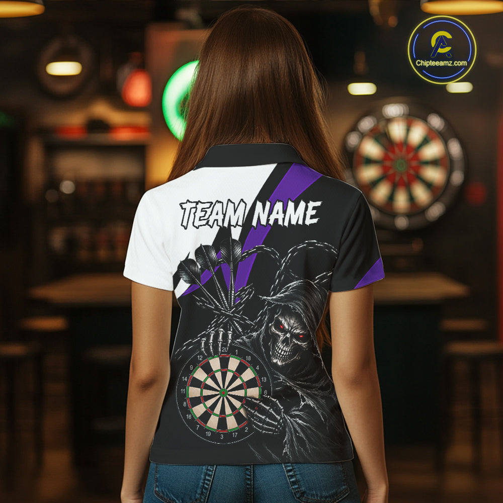 Personalized Grim Reaper Chain Darts Shirts Custom Skull Darts League Team Jersey