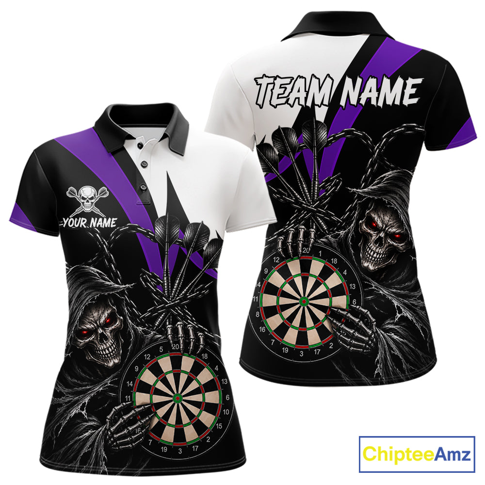 Personalized Grim Reaper Chain Darts Shirts Custom Skull Darts League Team Jersey