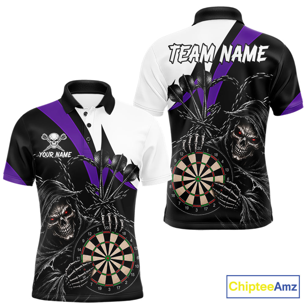 Personalized Grim Reaper Chain Darts Shirts Custom Skull Darts League Team Jersey