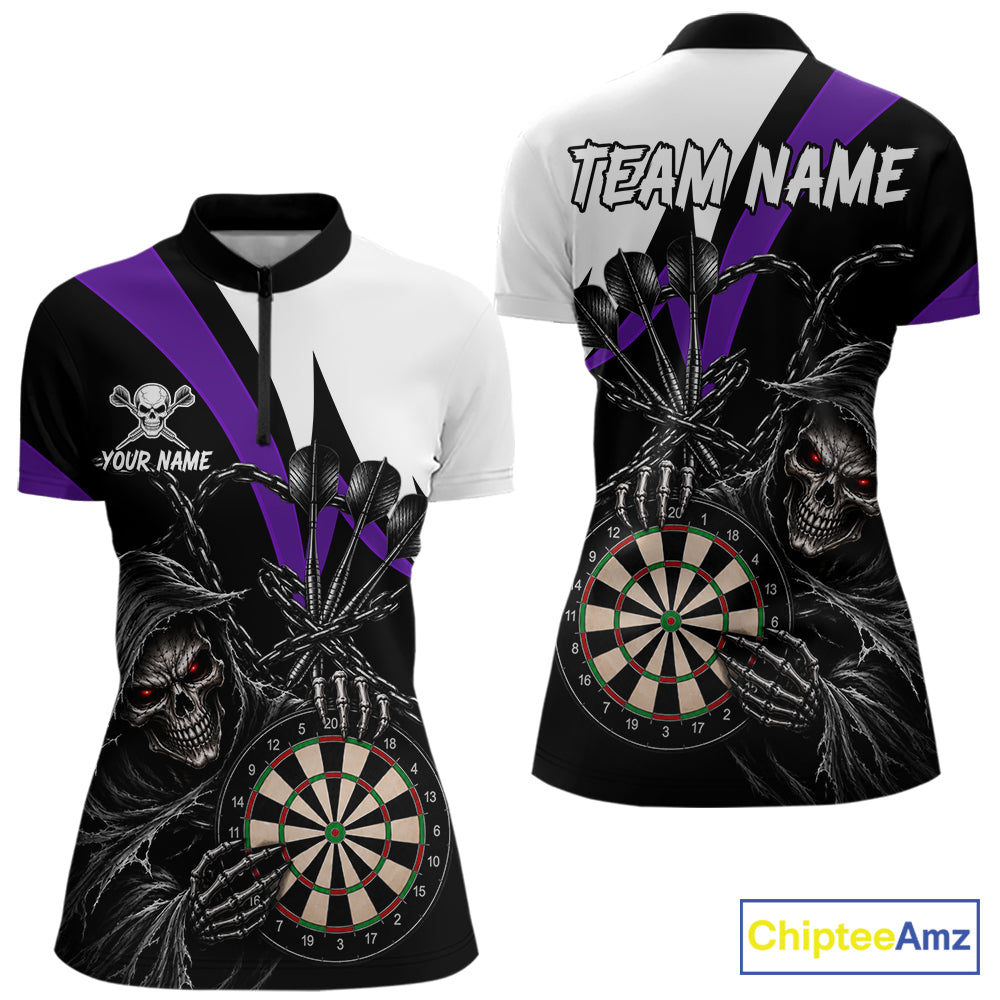 Personalized Grim Reaper Chain Darts Shirts Custom Skull Darts League Team Jersey