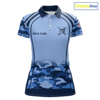 Vintage Blue Camo Darts Polo & Quarter Zip Custom Dart Shirts, Camouflage Dart Team Jersey
