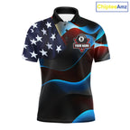 Personalized American Flag 8 Ball Wings Billiard Shirts Custom Patriotic Pool Team Jersey