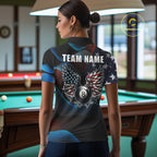 Personalized American Flag 8 Ball Wings Billiard Shirts Custom Patriotic Pool Team Jersey