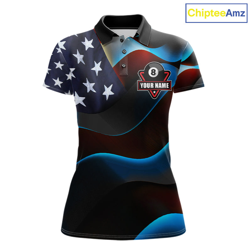 Personalized American Flag 8 Ball Wings Billiard Shirts Custom Patriotic Pool Team Jersey