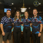 Personalized American Flag 8 Ball Wings Billiard Shirts Custom Patriotic Pool Team Jersey