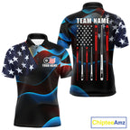 Personalized American Flag 8 Ball Pool Shirts Custom Patriotic Billiard Team Jersey