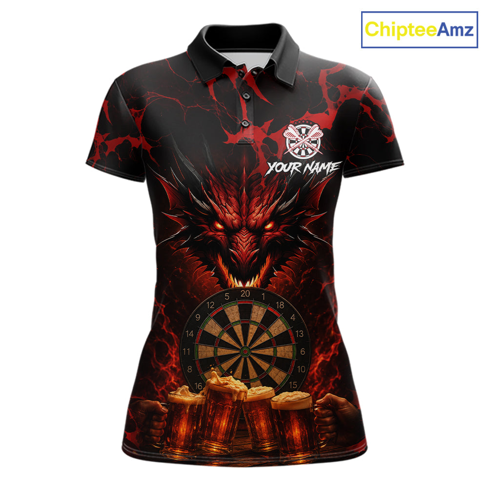 Black And Red Personalized Dragon Beer Darts Shirts Custom Darts League Team Jersey