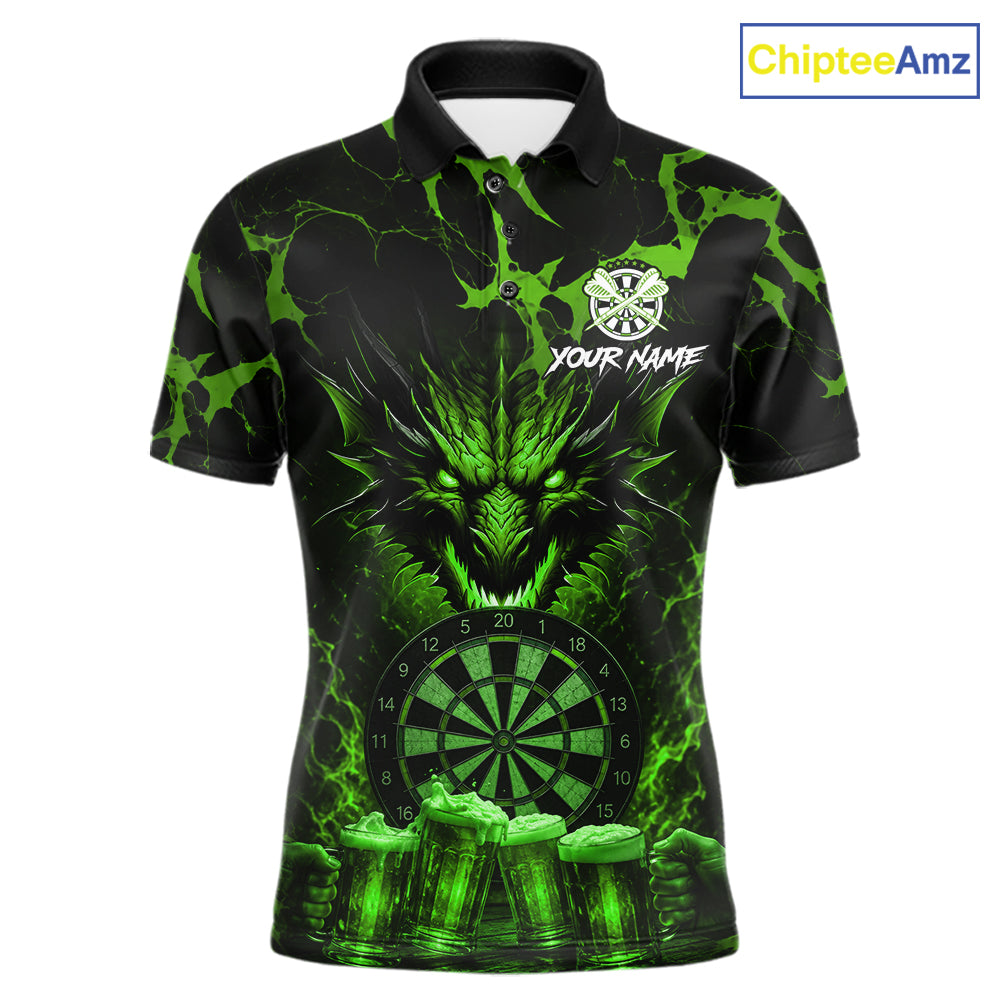 Black And Green Personalized Dragon Beer Darts Shirts Custom Darts League Team Jersey