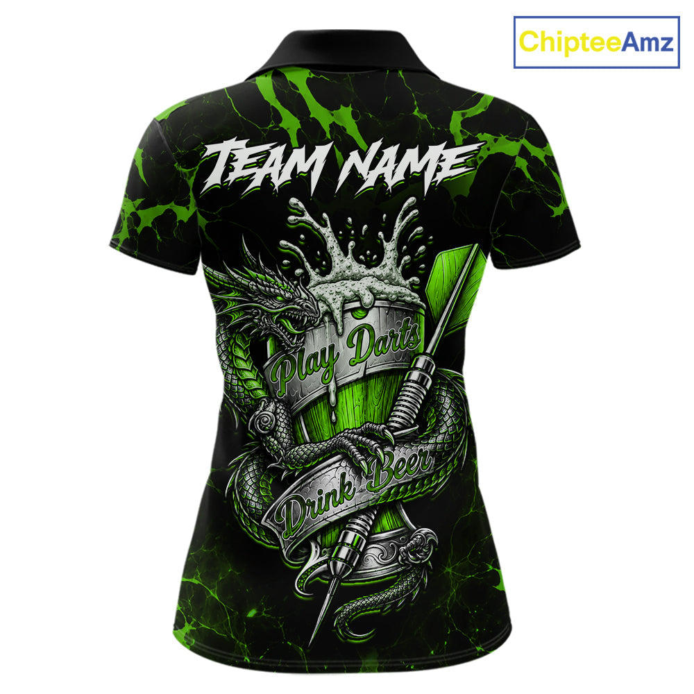 Black And Green Personalized Dragon Beer Darts Shirts Custom Darts League Team Jersey