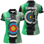 Personalized Green Jerseys Archery Target 3D Polo Shirts Custom Team League Archery Shirts