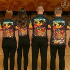 Funny Crab Sunset Tropical Bowling Jersey Custom Bowling Team Shirts Polo & 1/4 Zip