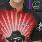 Red Funny Duck Bowling Jersey Custom Graffiti Bowling Shirt Team Polo & 1/4 Zip Shirt