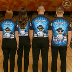 Blue Funny Duck Bowling Jersey Custom Graffiti Bowling Shirt Team Polo & 1/4 Zip Shirt