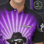 Purple Funny Duck Bowling Jersey Custom Graffiti Bowling Shirt Team Polo & 1/4 Zip Shirt