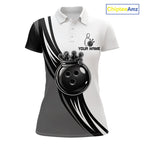 Black, White And Grey Crown Bowling Shirts Custom Bowling Team Jersey Polo & 1/4 Zip