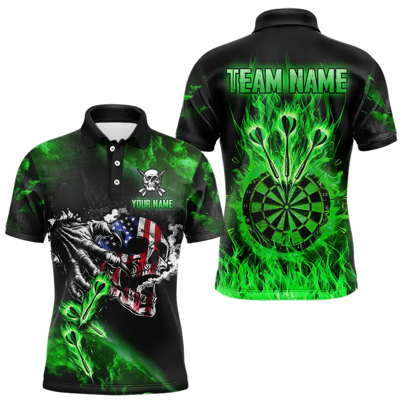 Fire Flame Darts Board American Flag Skull Dart Shirts Custom Darts Team Jerseys