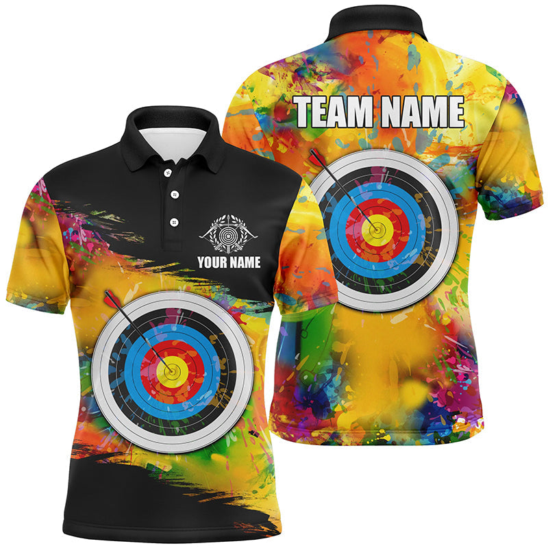 Personalized Colorful 3D Target Archery Polo Shirts Custom Archery Jerseys Attire For Archer
