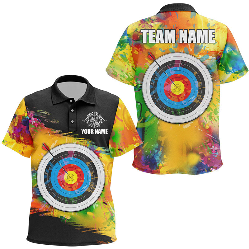 Personalized Colorful 3D Target Archery Polo Shirts Custom Archery Jerseys Attire For Archer
