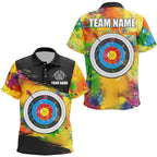 Personalized Colorful 3D Target Archery Polo Shirts Custom Archery Jerseys Attire For Archer