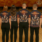 Funny Crown Drunk Bowling Pins Bourbon Vintage Bowling Shirts Custom Bowling Team Jersey