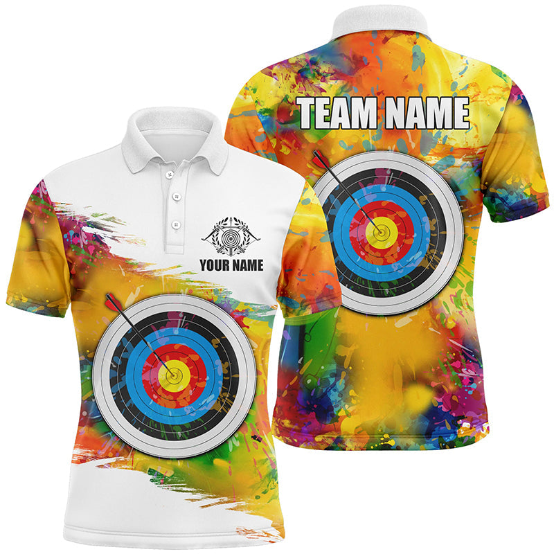 Colorful 3D Target Archery Polo & Quarter-Zip Shirt Custom Archery Jerseys Attire For Archer