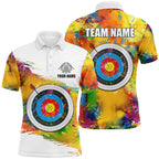 Colorful 3D Target Archery Polo & Quarter-Zip Shirt Custom Archery Jerseys Attire For Archer