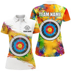 Colorful 3D Target Archery Polo & Quarter-Zip Shirt Custom Archery Jerseys Attire For Archer