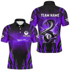Personalized Thunder Lightning Cobra Snake Billiard Shirt, 8 Ball Billiard Team Jerseys